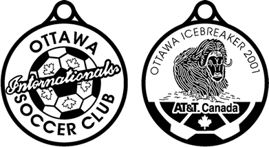 back and front images of the 1998 icrebreaker medal-bison